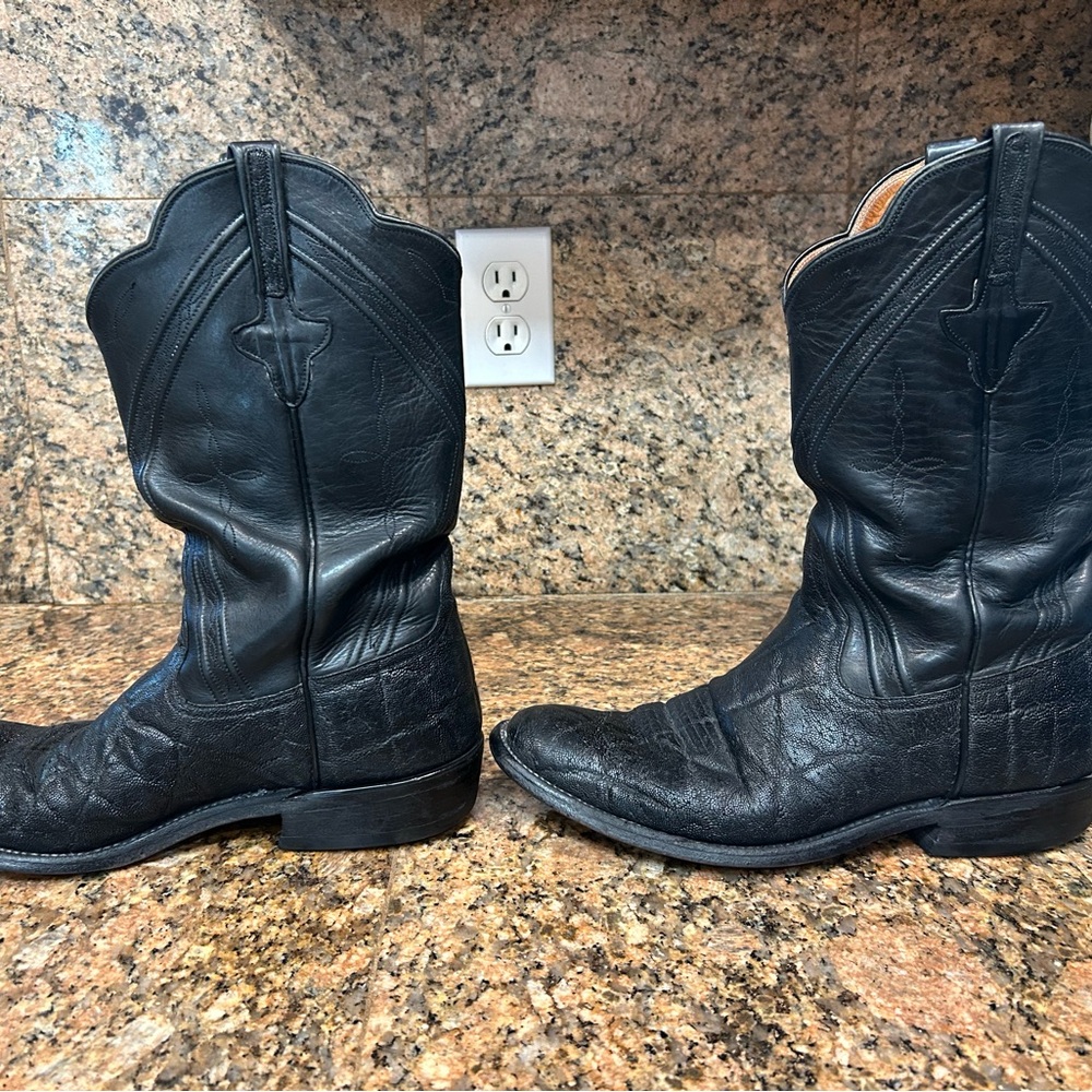 Men's Vintage Black Elephant Cowboy Boots - Picture 13 of 16